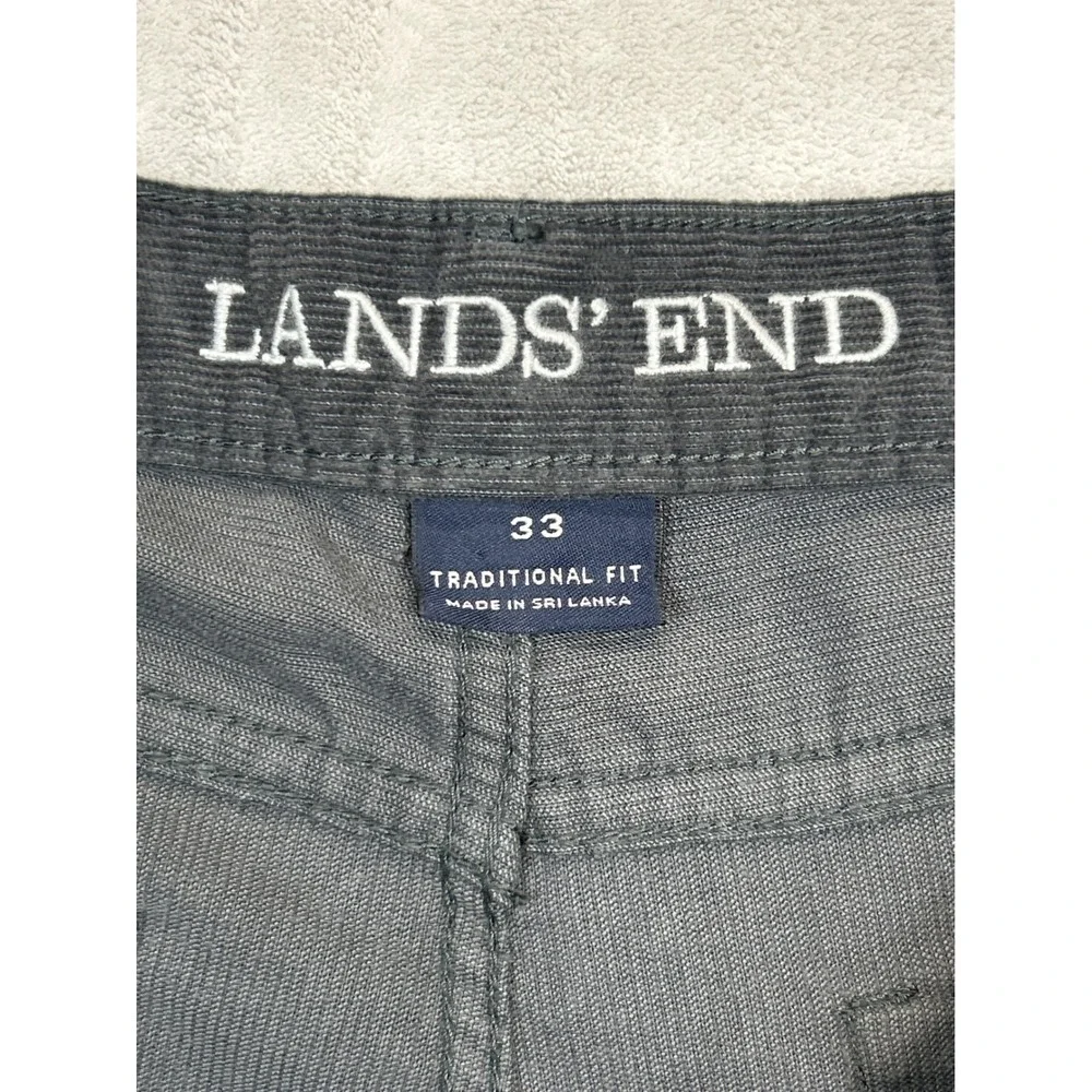 Lands'‎ End Pants Mens 33x29 Gray Corduroy Traditional Fit